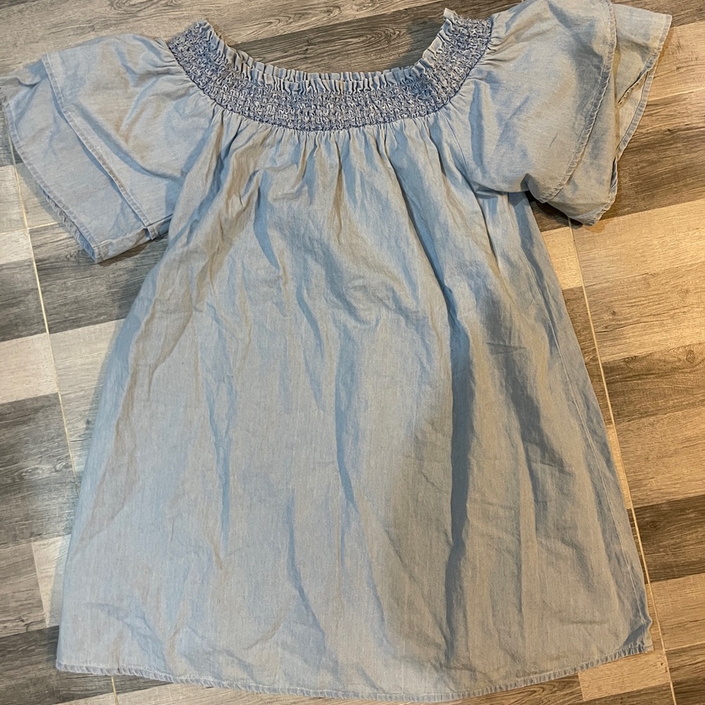 Off the shoulder denim dress